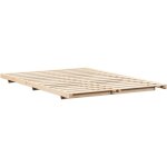 Cadre de lit sur�lev� marron 160 x 220 cm bois massif en pin vidaxl