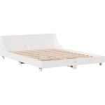 Vidaxl - cadre de lit sans matelas blanc 140x190 cm bois de pin massif 419780
