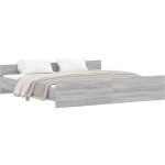 Cadre de lit tte de lit et pied de lit sonoma gris 180x200 cm