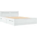 Cadre de lit avec tte de lit sans matelas blanc 120x190 cm vidaxl