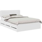 Cadre de lit avec tiroir blanc 140 x 190 cm bois ing�nierie vidaxl