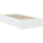 Cadre de lit avec tiroirs blanc 90x190 bois d'ingnierie