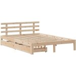 Cadre de lit avec tiroirs sans matelas 160x200 cm vidaxl