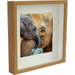 Cadre photo 3d, bo�te profonde, spatial, 28 x 28 cm, carr�, ch�ne