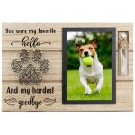 Cadre photo commmoratif pour animaux de compagnie avec petite bouteille en verre pour cadeau de perte ...