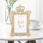 Cadre photo couronne baroque de 12, 7 cm, cadre photo en r�sine, ornement de bureau, r�plique dor�e