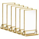 Cadres photos dor�s double face - pack de 6 - porte - num�ros de table dor�s en acrylique, chevalets ...