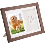 Cadre photo pour empreintes de animaux, kit empreinte chat et chien avec photo 14 x 10 cm, argile et ...