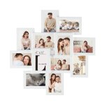 Cadre photo pour image 10 x 15 cm, ple - mle mural pour 12 photos, protection en verre transparent, ...