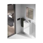 Abitare - meuble de toilette suspendu 40 cm laqué blanc avec miroir - spagna - blanc standard Abitare - meuble de toilette suspendu 40 cm laqué blanc avec miroir - spagna - blanc standard