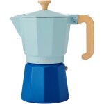 La cafetire cafetire expresso de 6 tasses, bleu ciel de bicolore, en de aluminium, compatibleavec de ...