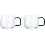 La cafeti�re mug de verre avec anse de verre vert, �l�gant mug de th�, caf�, chocolat chaud, en de verre ...