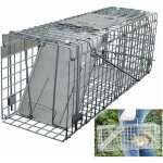 Cage de capture d'animaux 62x19x22 cm - pi�ge � cage pliable en fil de fer galvanis� avec poign�e - convient ...