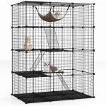Cage pour chat chien, 4 niveaux avec hamac, chelle, fentre de ciel, grand enclos pour chats en mtal, ...
