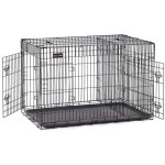 Cage pour chiens 2 portes pliable transportable avec poign�es et plateau format xxxl 122 x 76 x 81 cm ...