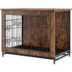 Cage pour chien en bois mophorn de 32 po avec portes doubles, table d'appoint robuste avec plateau amovible, ... Cage pour chien en bois mophorn de 32 po avec portes doubles, table d'appoint robuste avec plateau amovible, ...