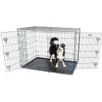 Cage pour chien fortressoo3xl, caisse de transport pour grand chien 137x94x114cm, pliable, 2 portes, ...