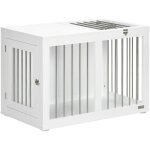 Cage pour chien en mtal avec portes et fonction de transport, blanc