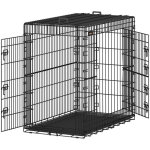 Cage pour chien pliable avec 2 portes, plateau amovible, 122 x 74 x 114 cm, taille xxl, haute, noir Cage pour chien pliable avec 2 portes, plateau amovible, 122 x 74 x 114 cm, taille xxl, haute, noir