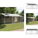 Cage pour chien avec toit et portes gris 4x2x2m acier galvanis - cages pour chien - chenil extrieur ...