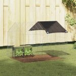 Cage pour lapins argent 400 x 78 x 78 cm acier galvanis�