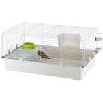 Cage � lapin et cochon d'inde ferplast avec ouverture sur le devant bac gris clair - 570523