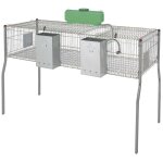 Suinga - cage  lapins galvanise  fourrage central de 2 dpartements, plancher mtalique, 157x63x98 ...