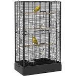 Cage � oiseaux - pawhut - voli�re avec portes perchoirs pour canaris perruches - m�tal - 61x36, 5x98cm ...