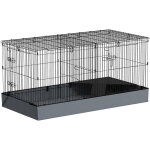 Cage pour petits animaux 2 en 1 avec dessus amovible enclos lapin 2 zones s�par�es rampe 121 x 61 x 61 ...