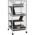 Cage pour petits animaux portable avec 2 portes hamac m�tal pp 52 x 52 x 113, 5 cm blanc