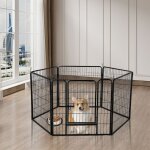 Cage pliant pour chien en mtal avec porte rglables parc pour petit animal 6 comprims noir