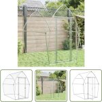 The living store - cage pour poules argent 200x105x182 cm acier galvanis - poulailler - abri poulet ...