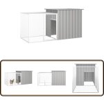 Cage pour poules gris 200x91x100 cm acier galvanis - cages pour poules - poulaillers - abri pour oiseaux ...