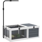 Pawhut ? cage pour tortue double avec niche ferm�e ? 2 plateaux coulissants ? dimensions 81 x 48 x 31, ...