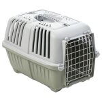 Cage de transport pour animaux pratiko en mtal vert, 58 x 35 x 40 cm ? porte en mtal ? voyage en toute ...