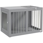 Cage transport chien - 2 portes verrouillables en acier - niche 80x50x56. 5 cm grise pour voyage et voiture ...