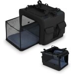 Cage transports chiens chats extensible, 5 fen�tres a�r�es, 2 ouvertures, coussin et bandouli�re pour ...