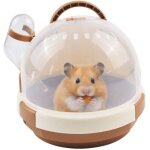 Cage de transport pour hamster, �tui portable pour petits animaux avec bouteille d'eau, cage en plastique ...