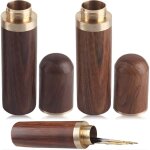 Caili 2 pcs aiguille bo�te, �tuis ronds en bois pour aiguilles, porte - aiguille - bo�te de rangement ...
