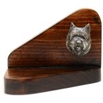 Cairn terrier ii - bougeoir en bois avec chien, photophore, mmorial pour chien par art - dog