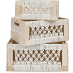 Caisse bois gigogne boho x3
