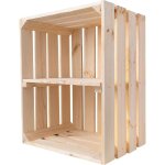 Caisse de rangement en bois de pin ? �tag�re int�gr�e ? dimensions 50 x 40 x 30 cm ? mat�riaux naturels ...