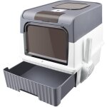 Caisse litiere pour chatbac � liti�re avec pelleavec pack d�sodorisantbac � liti�re pour chat grand volumegris ...