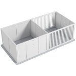 Caisse mise bas chiots avec parc, tapis jeu imperm�able & porte r�glable. pour petites et grandes races. ...