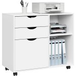Caisson de bureau avec 3 tiroirs et 2 compartiments ouverts woltu, armoire à dossiers sur roulettes, ... Caisson de bureau avec 3 tiroirs et 2 compartiments ouverts woltu, armoire à dossiers sur roulettes, ...