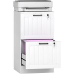 Caisson bureau - homcom - 2 tiroirs et serrures - barres de suspension r�glables pour dossiers a4 et ...