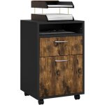 Caisson de bureau - homcom - 40x35x60cm - panneaux de particules - brun rustique