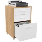 Idmarket - caisson de bureau jon support imprimante 3 tiroirs blanc et bois Idmarket - caisson de bureau jon support imprimante 3 tiroirs blanc et bois