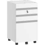 Caisson de bureau, meuble casier sur roulettes, avec 3 tiroirs