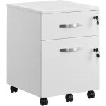 Caisson de bureau caisson de rangement classeur armoires basses 2 tiroirs pour dossiers suspendus blanc ...